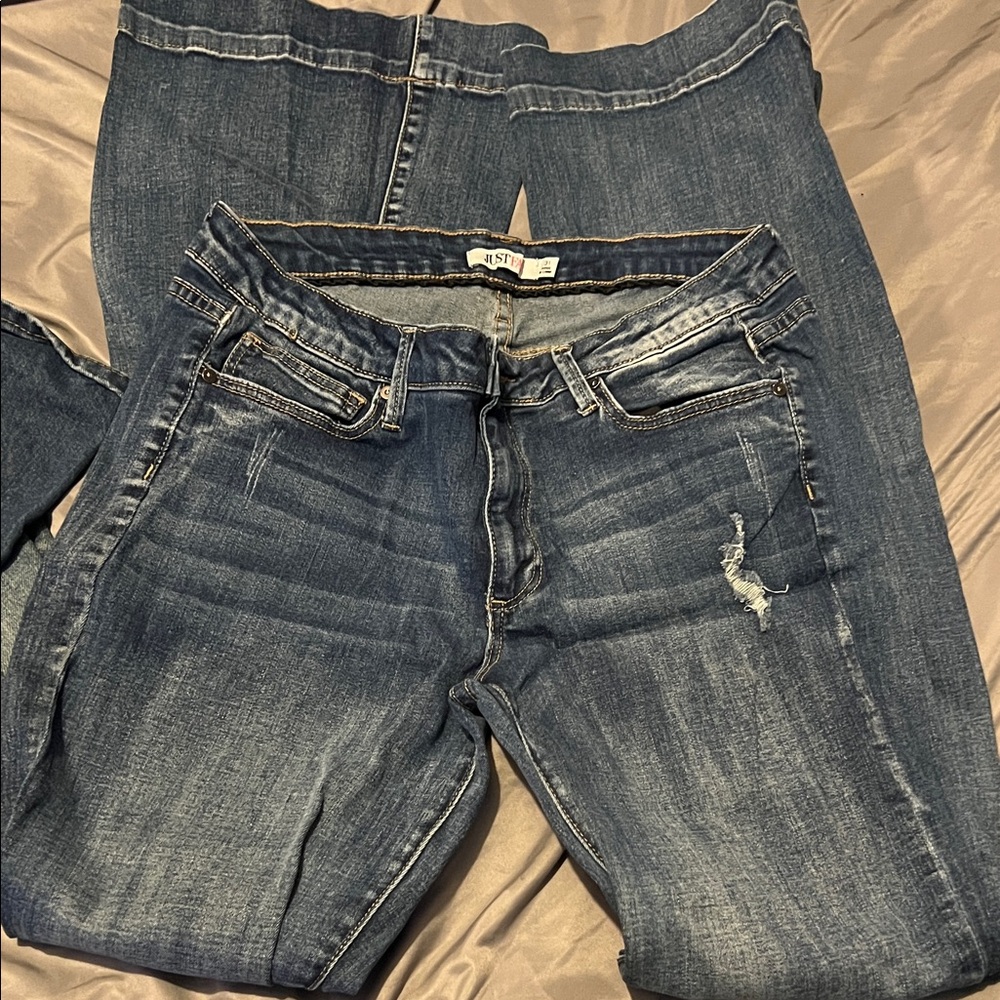 JustFab Dark Blue Flare Jeans
